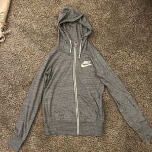 Nike Heather Gray Full-Zip Hooded Sweatshirt